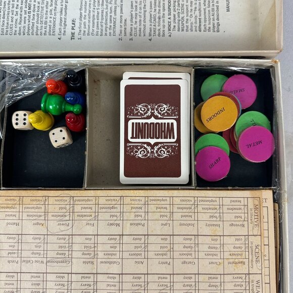 Whodunit Mystery Detective Board Game By Selchow & Righter Vintage 1972 Complete - Picture 5 of 9